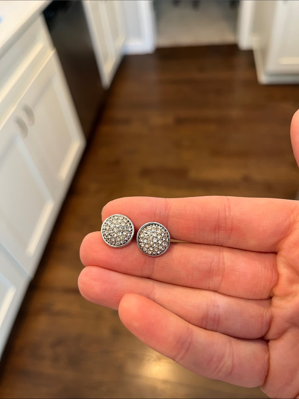 kate spade Silver Pavé Disc Stud Earrings